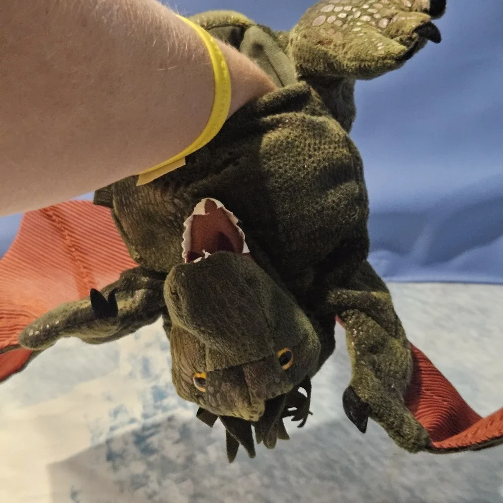 Folkmanis Winged Dragon Hand Puppet Green Red Wings‎ 10